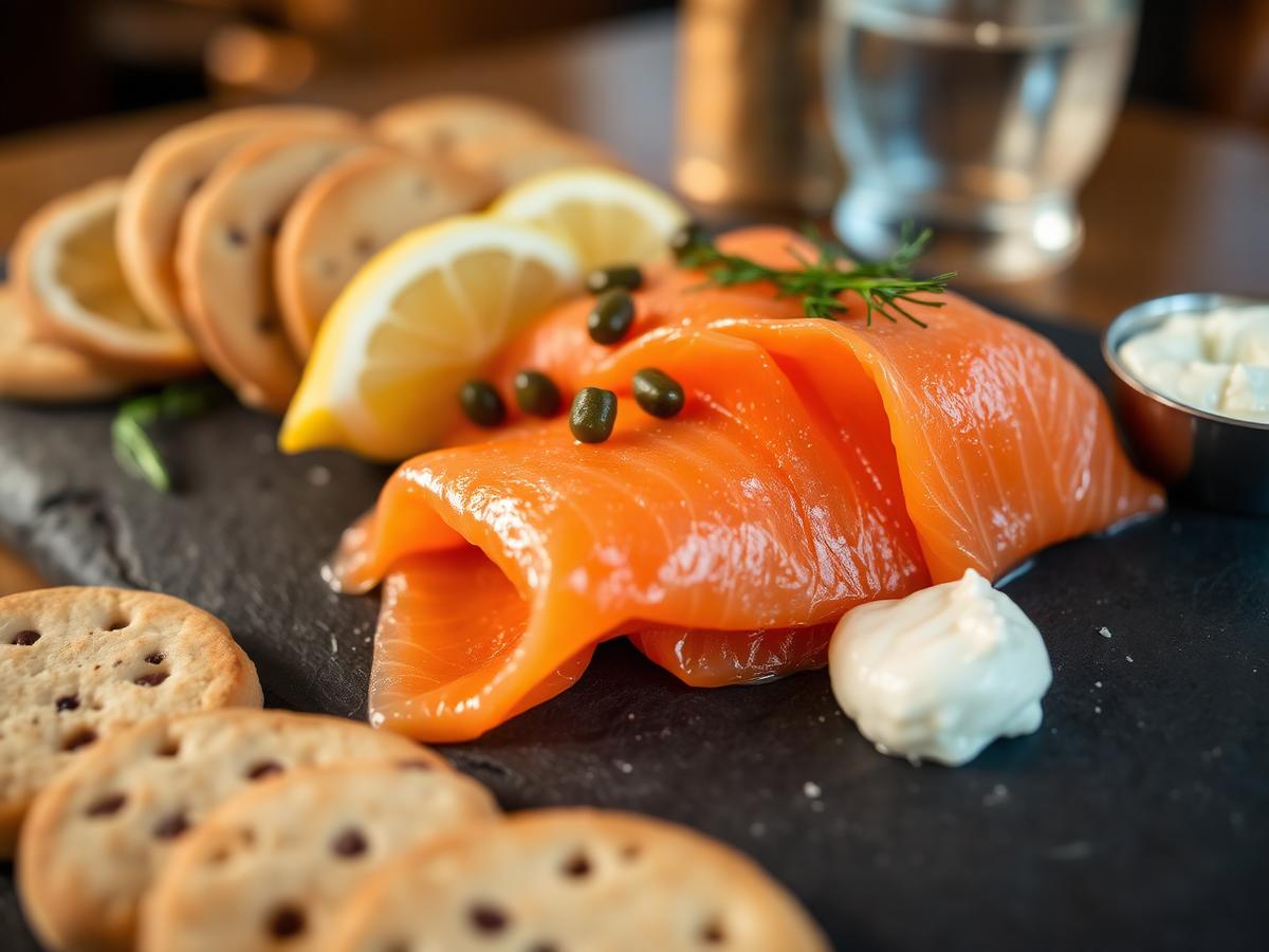 In-house smoked salmon at Mermaid Lounge smokehouse East Sussex